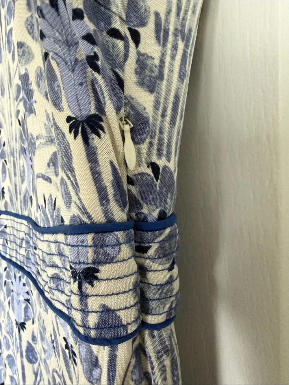 Tory Burch Blue and White Floral Sleeveless Mini Dress